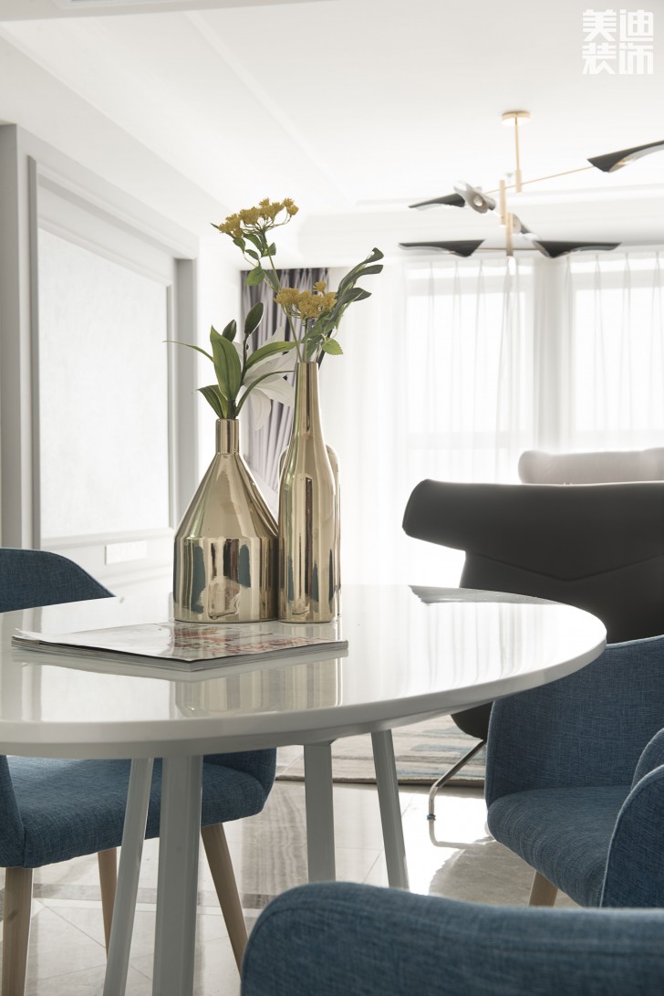 双湾国际120平米新奢古典案例装修实拍图-餐厅