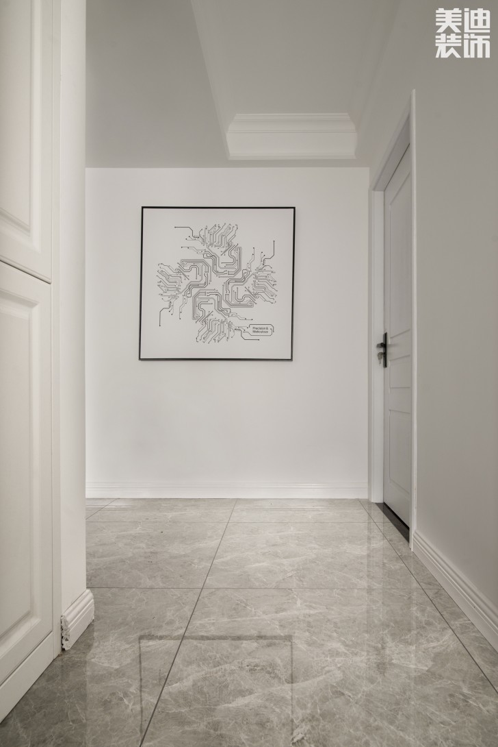 双湾国际120平米新奢古典案例装修实拍图-过道