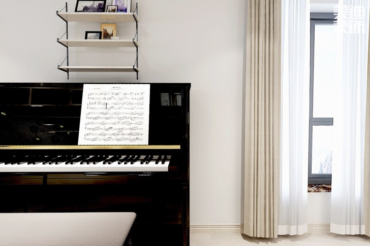 北辰三角洲109平米北欧风格装修案例效果图—书房