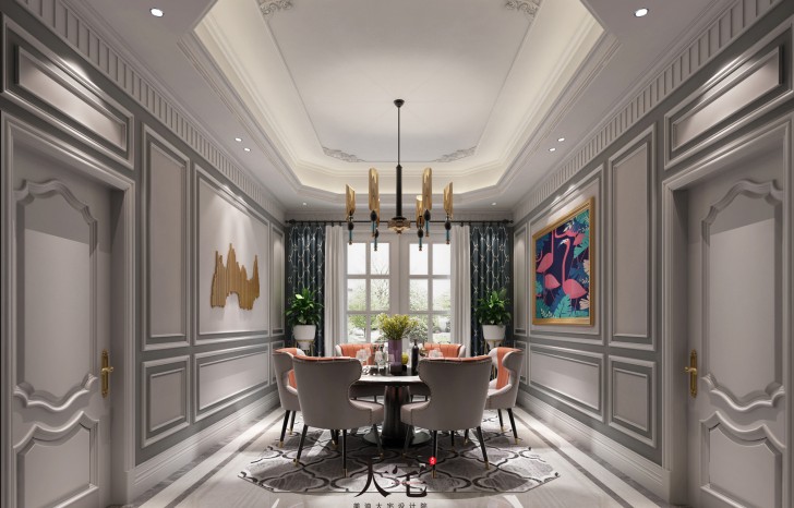 青竹园1000平米法式独栋装修案例效果图--餐厅