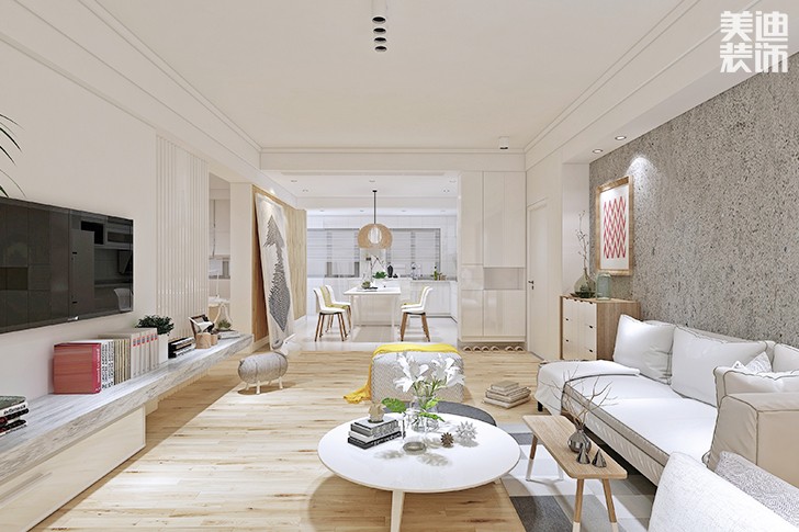 中航城145平米日式混搭风格装修效果图--客厅