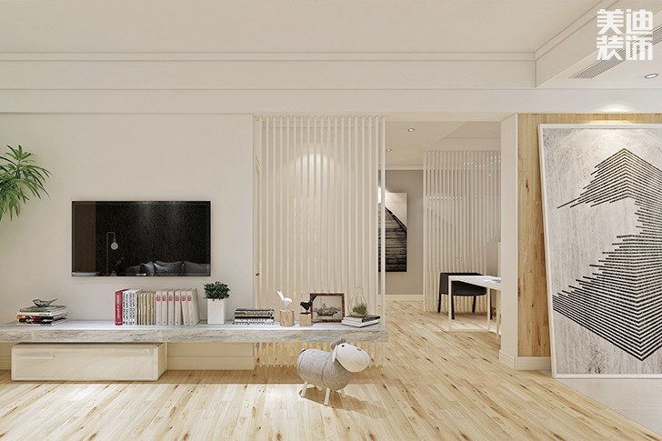 中航城145平米日式混搭风格装修效果图--客厅