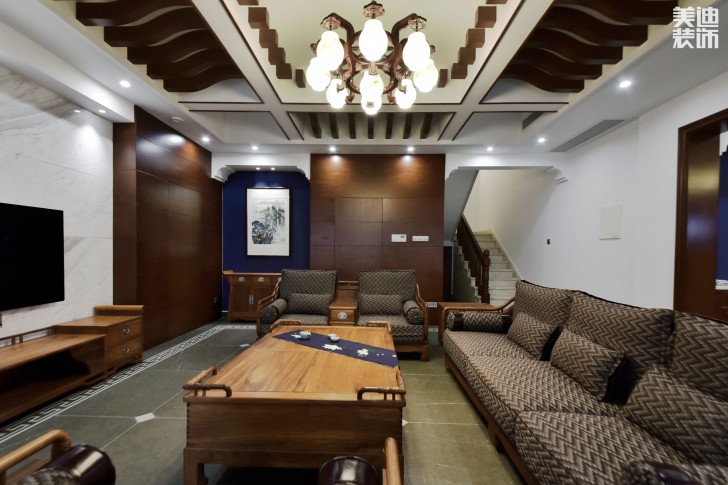 欧莱雅郡480平米中式风格装修案例实拍图--会客厅