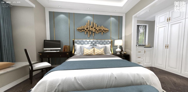 江山壹号200平米新古典风格装修效果图--卧室