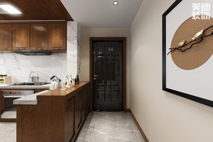 谷山里115平米新中式风格装修效果图--过道