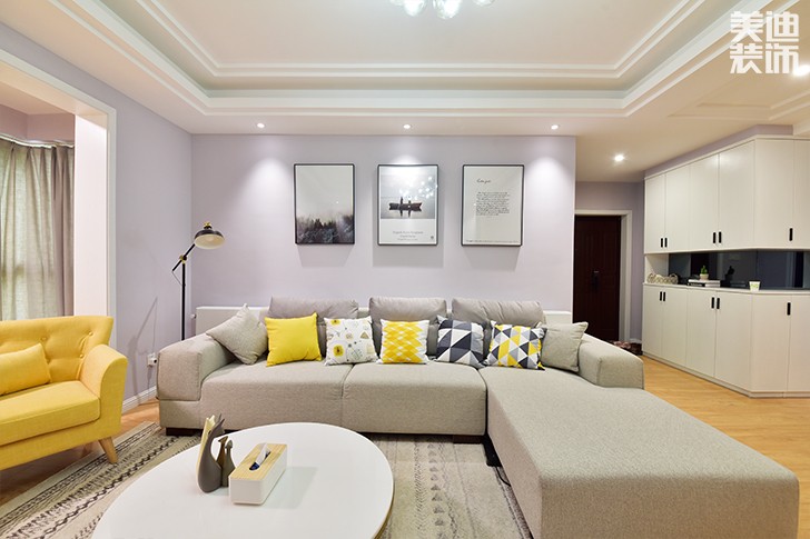 科大佳园120平日式MUJI风装修案例图--客厅