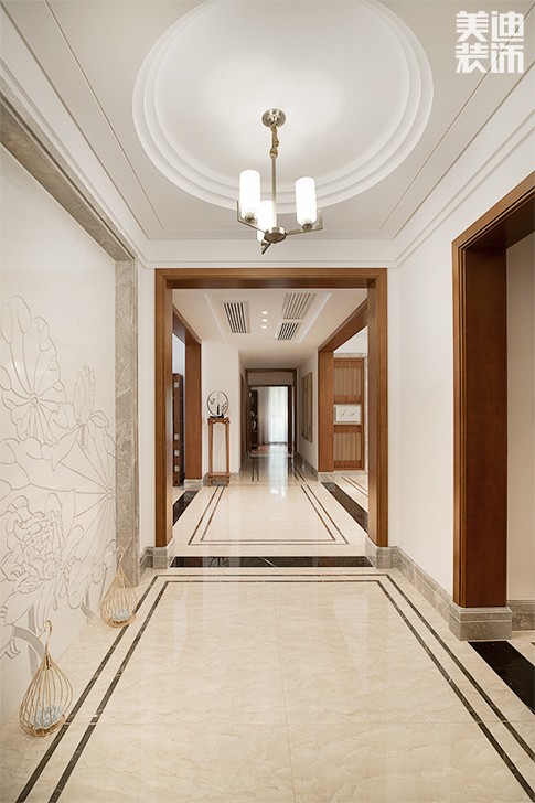 青竹园·曦园 295㎡书香之家，新中式装修实拍图--玄关