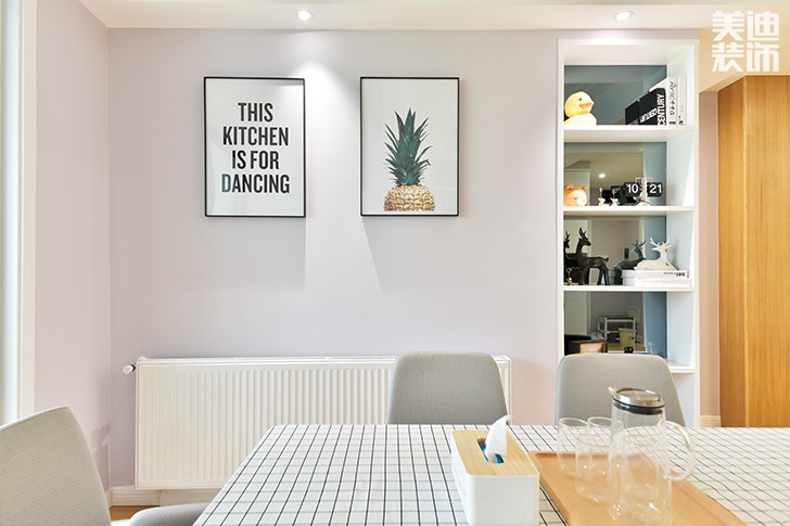 科大佳园120平日式MUJI风装修案例图-餐厅背景墙