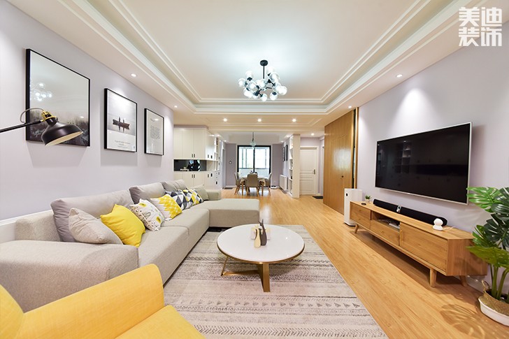 科大佳园120平日式MUJI风装修案例图--客厅