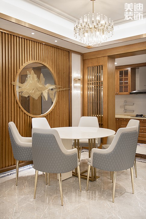 江山壹号180平米新中式风格装修案例实拍图--餐厅