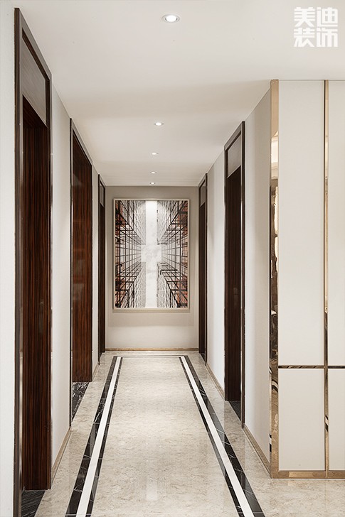 江山壹号232平米港式轻奢风装修案例实拍图--过道