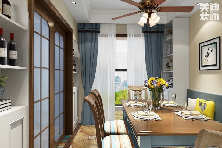 长房云时代117平米地中海风格装修效果图--餐厅