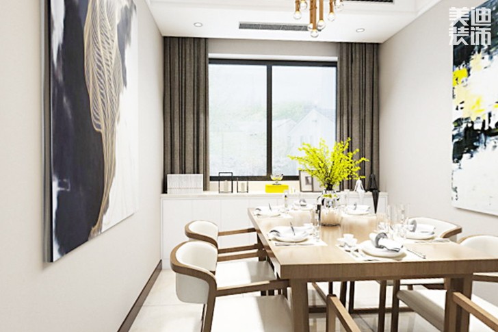 梅溪青秀137平米现代风格装修效果图--餐厅