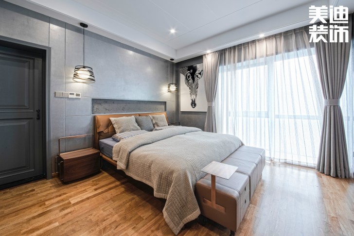 北辰定江洋260㎡现代混搭风格装修案例实拍图-卧室