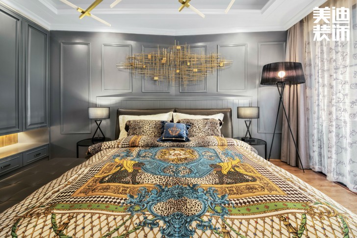 北辰定江洋260㎡现代混搭风格装修案例实拍图-卧室