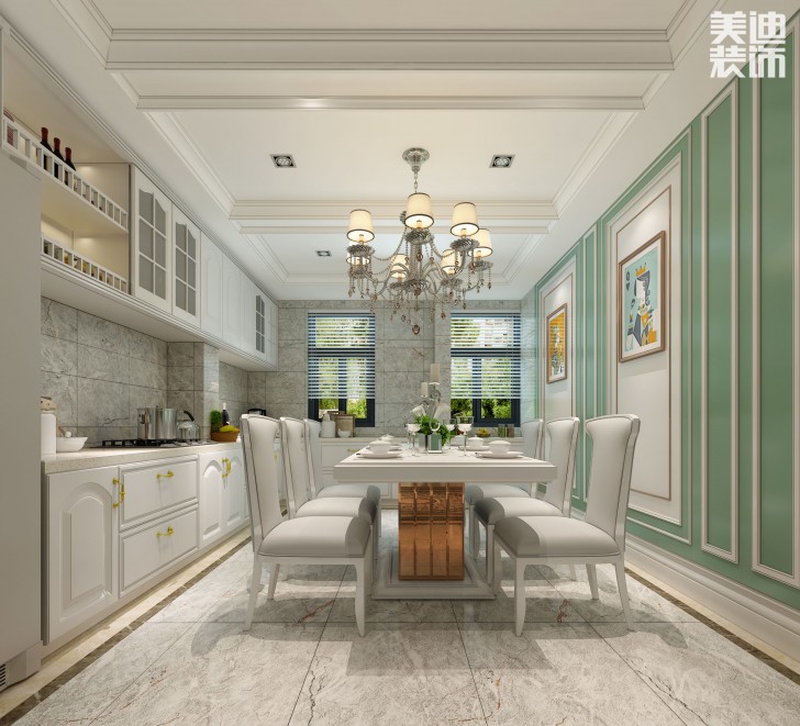 艾美潇湘280平米现代欧式风格实景图--餐厅