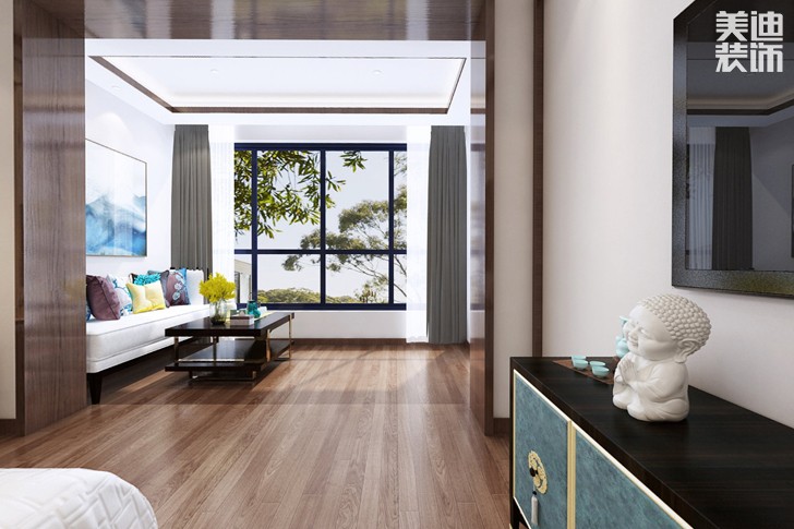 南山苏迪亚诺500平米新中式风格装修案例效果图--客厅