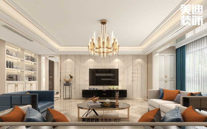 清溪川240平米港式风格装修案例效果图--客厅