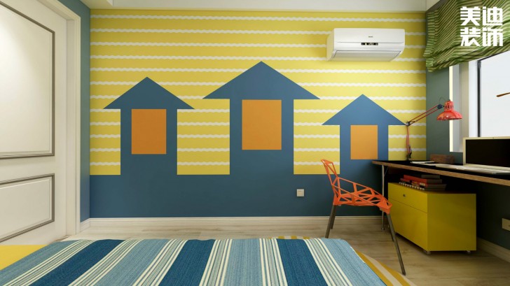 福捷.华中城124平方米折衷主义混搭风格案例效果图--儿童房