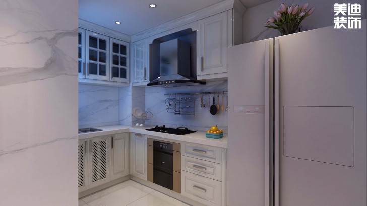 君华御庭87平方米法式网红风格装修案例效果图--厨房