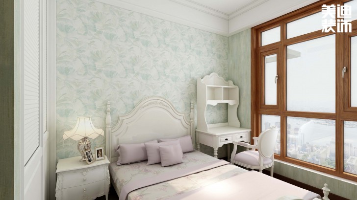 明昇壹城128平方米美式风格案例效果图--卧室