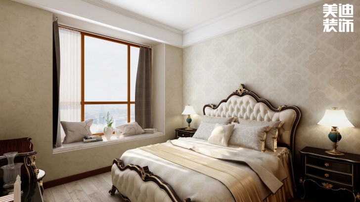 明昇壹城128平方米美式风格案例效果图--卧室