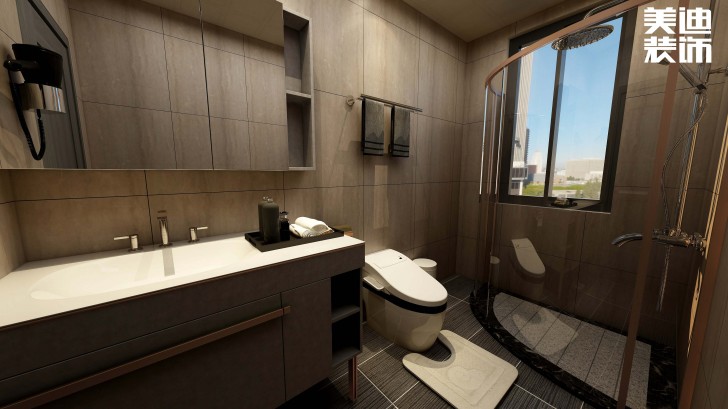 碧桂园观澜111平方米现代风格案例效果图--卫生间
