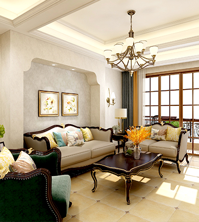 明昇壹城128㎡美式风格案 ...