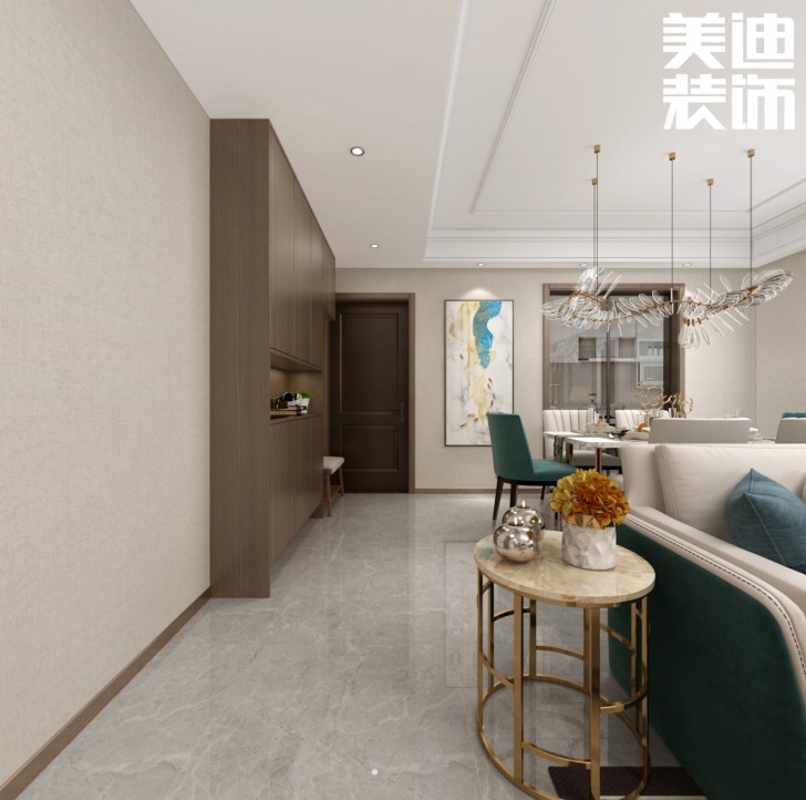 建发悦府130㎡现代风格案例效果图--客厅