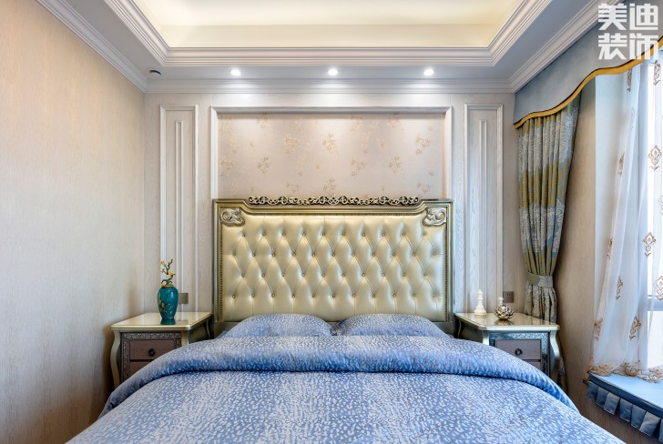 双湾国际215平米法式轻奢风装修案例实拍图-卧室