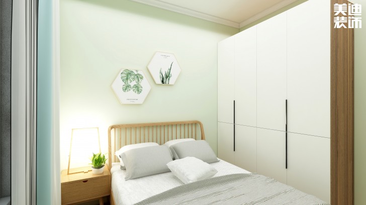 五矿哈佛小镇89㎡北欧风格案例效果图--卧室