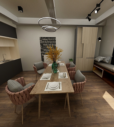 单身公寓90㎡工业风格全房 ...