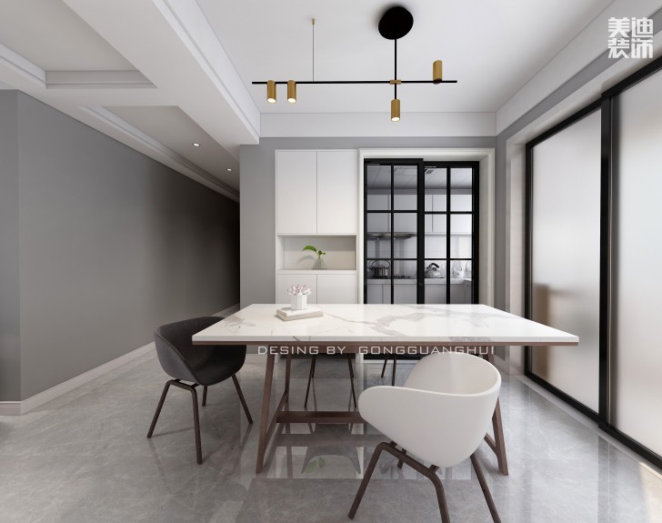 湘熙水郡110㎡北欧风格案例效果图  