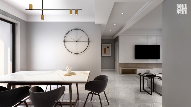 湘熙水郡110㎡北欧风格案例效果图  