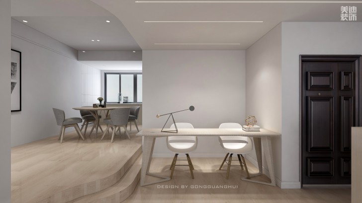 八方小区160㎡北欧风格案例效果图