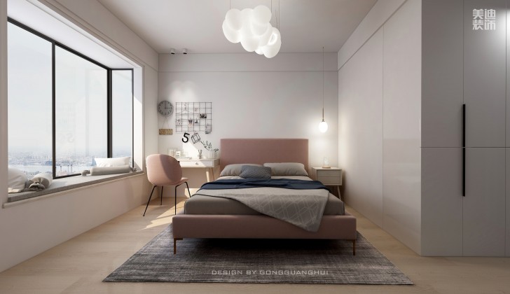 八方小区160㎡北欧风格案例效果图