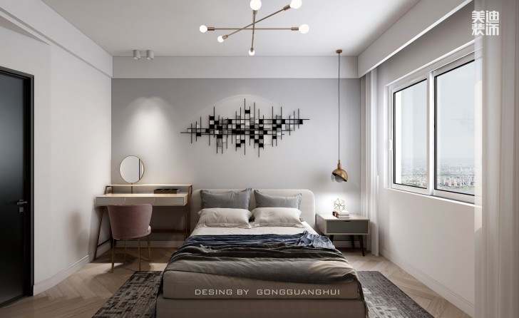 湘熙水郡110㎡北欧风格案例效果图  