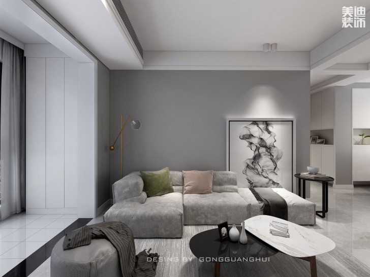 湘熙水郡110㎡北欧风格案例效果图  