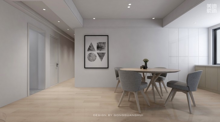 八方小区160㎡北欧风格案例效果图