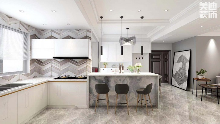 长盛岚庭105㎡现代风格案例效果图