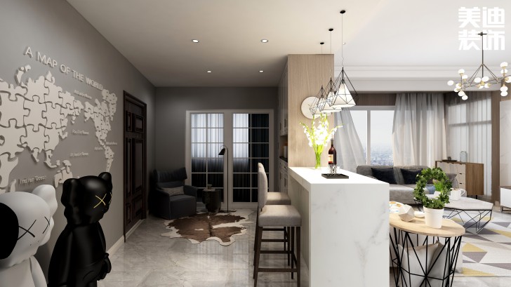 水墨林溪135㎡现代风格案例效果图