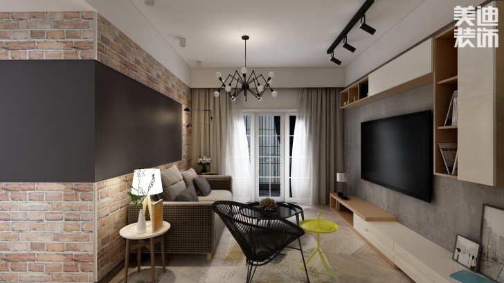 阳光城·尚东湾89㎡工业风格案例效果图
