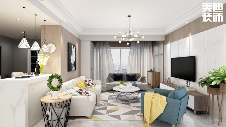 水墨林溪135㎡现代风格案例效果图