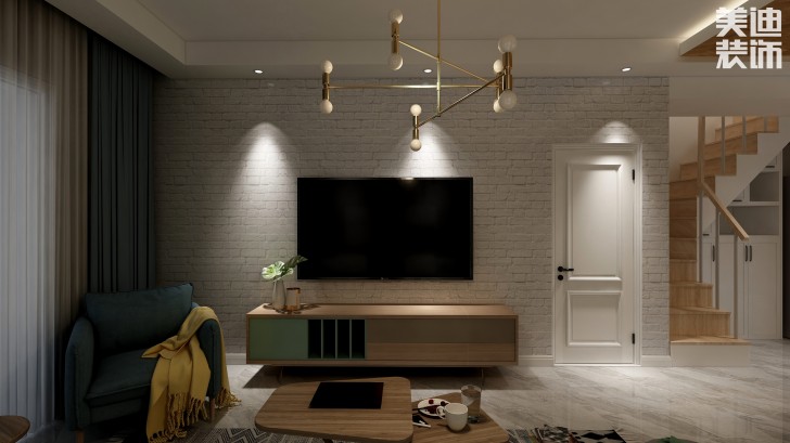 阳光城98㎡北欧风格案例效果图