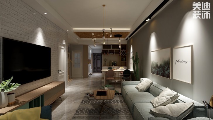 阳光城98㎡北欧风格案例效果图