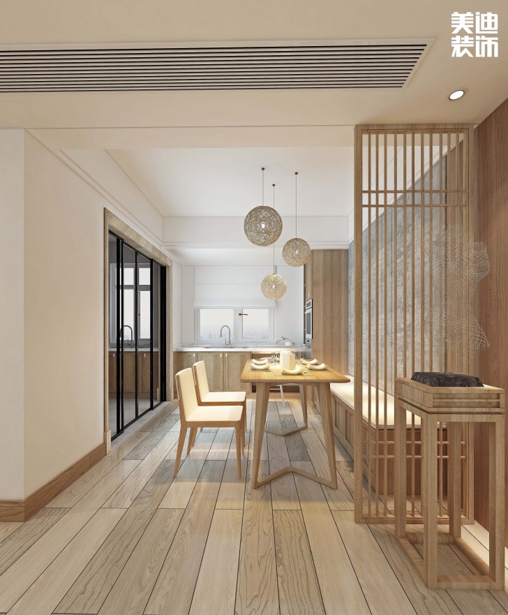 江山帝景160平方米日式风格案例效果图--餐厅