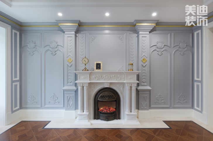 五矿沁园金城300平方米法式风格案例效果图--客厅