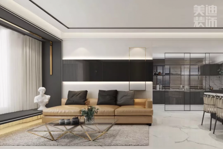 景秀世纪140平方米现代风格案例效果图--客厅