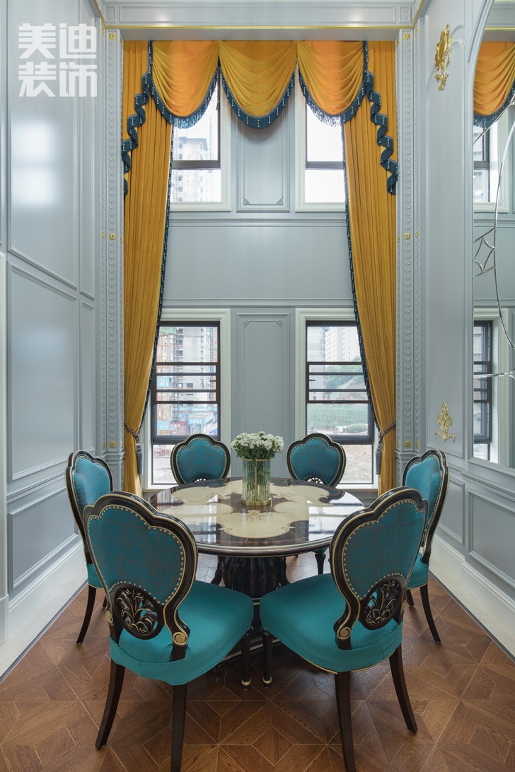 五矿沁园金城300平方米法式风格案例效果图--客厅