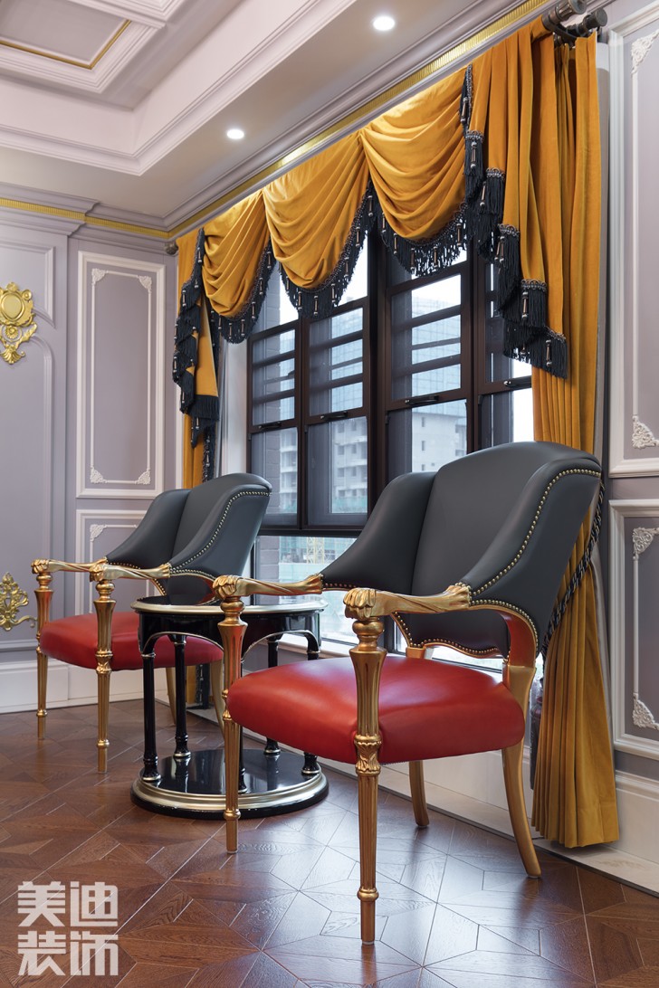 五矿沁园金城300平方米法式风格案例效果图--客厅